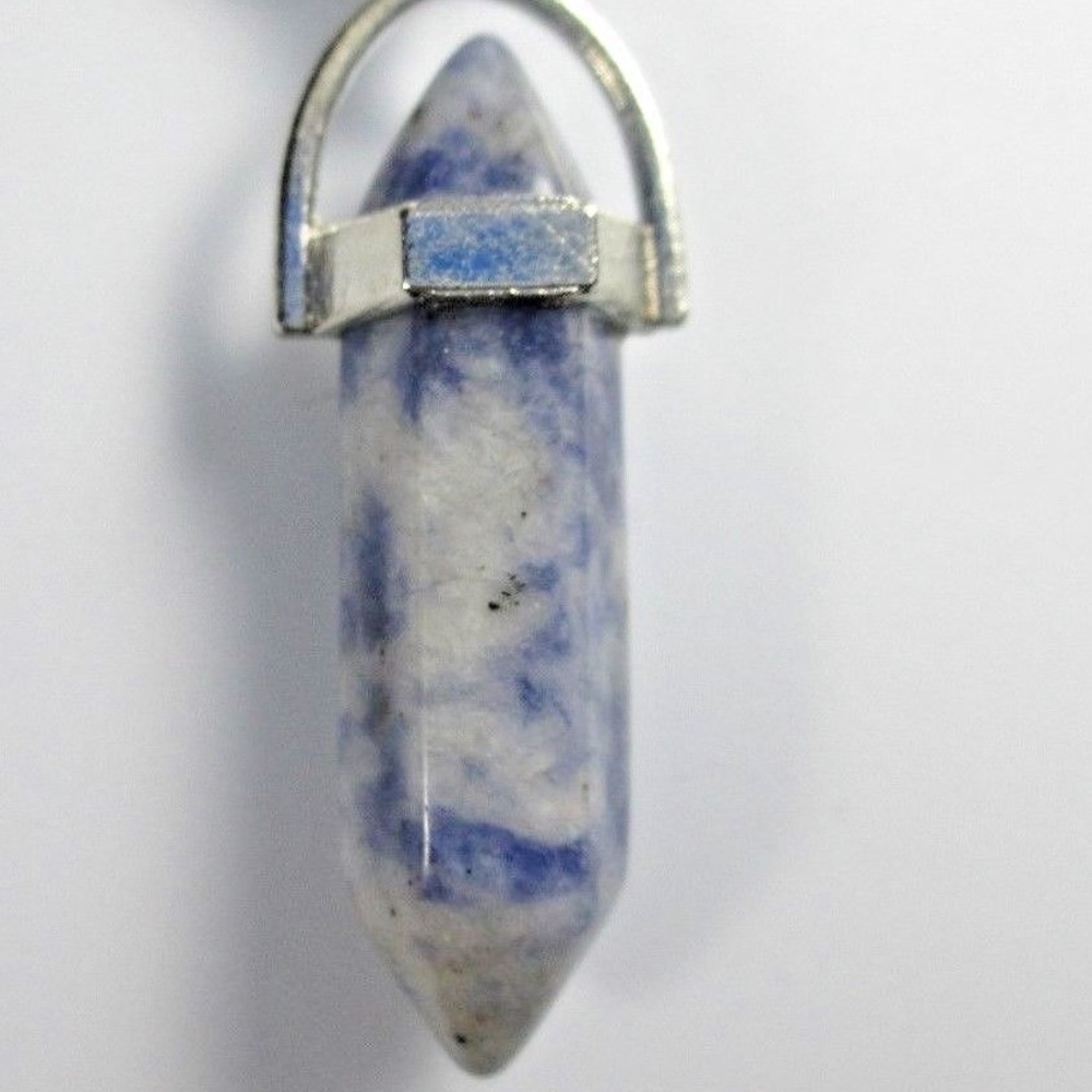Natural Stone Healing Crystal Necklace Waxed Cord